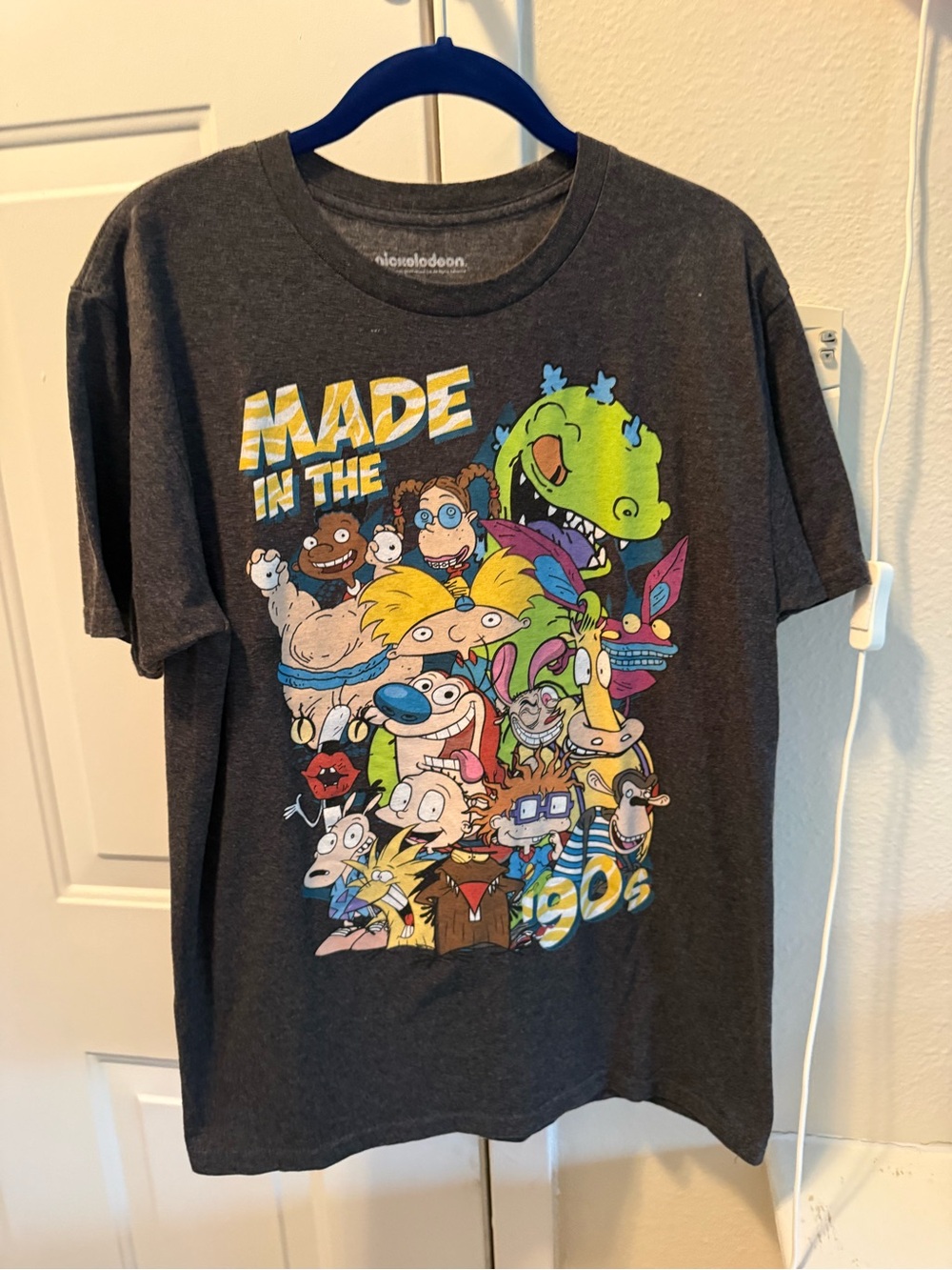 Nickelodeon Charcoal Multicolor 'Made in the 90s' Cartoon Collage Tee